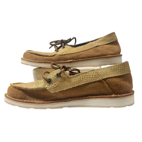 Ariat Brown Cruiser Castaway Metallic Lace Up Boat Shoes 10023032 Womens Sz 6 B - Picture 1 of 8